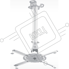 Кронштейн для проектора Holder PR-104-W белый макс.20кг потолочный поворот и наклон