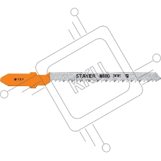 Полотна STAYER, T119BO, для эл/лобзика, HCS, по дереву, ДСП, фигур. рез, T-хвост., шаг 2мм, 50мм, 2шт