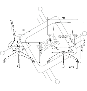 Кресло Бюрократ MC-W611NL серый TW-04 38-417 сетка/ткань крестов.4-луч. пластик пластик белый