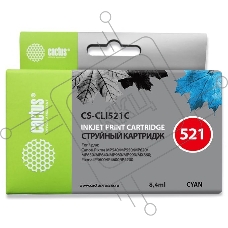 Картридж струйный Cactus CS-CLI521С голубой (8,4 мл) для Canon MP540/MP550/MP620/MP630/MP640/MP660
