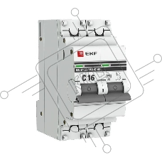 Автоматический выключатель EKF mcb4763-2-16C-pro 2P 16А (C) 4,5kA ВА 47-63 EKF PROxima