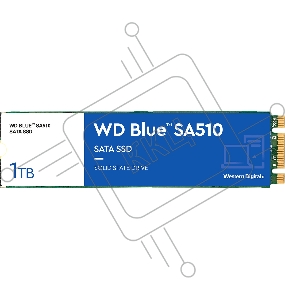 Накопитель WD SSD Blue SA510, 250GB, M.2(22x80mm), SATA3, R/W 550/525MB/s, IOPs 95 000/81 000, TBW 100, DWPD 0.2 (12 мес.)