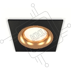 Комплект встраиваемого светильника Ambrella light XC7632005 SBK/PYG черный песок/золото желтое полированное MR16 GU5.3 (C7632, N7014)