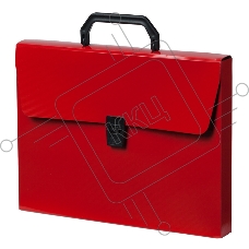 Папка-портфель Бюрократ DeLuxe DLPP01RED 1 отделение, A4, пластик, 0.7мм, красный