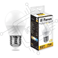Лампа светодиодная LB-95 (7W) 230V E27 4000K G45 | 25482 | FERON