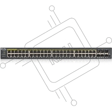 Коммутатор ZYXEL GS1920-48HPv2 Hybrid Smart switch PoE+ Zyxel Nebula Flex, 44xGE PoE+, 4xCombo (SFP/RJ-45 PoE+), 2xSFP, budget PoE 375W, Standalone / cloud management