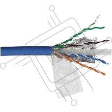 Кабель информационный Lanmaster LAN-6AFTP-LSZH-BL кат.6А F/UTP общий экран 4X2X23AWG LSZH внутренний 305м синий