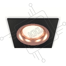 Комплект встраиваемого светильника Ambrella light XC7632006 SBK/PPG черный песок/золото розовое полированное MR16 GU5.3 (C7632, N7015)