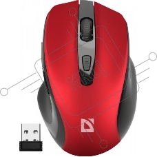 Мышь беспроводная Defender Prime MB-053 красный, 1600 dpi, радиоканал, USB, кнопки - 6