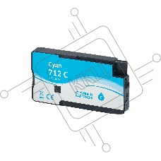 Струйный картридж Sakura 3ED67A (№712 Cyan) для HP, голубой, водорастворимый тип чернил, 29 мл.