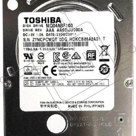 Жесткий диск Toshiba 1Tb 5400rpm MQ04ABF100 128Mb 2.5