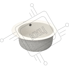 Мойка для кухни BAU Dream Pro D 48, без выпуска, белый песок
