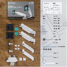 Кронштейн для мониторов Onkron G160 BW черный/белый 13