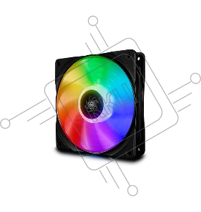 Вентилятор DEEPCOOL CF120 RGB 120x120x25мм (32шт./кор, PWM, пит. от мат.платы и БП, RGB подсветка, 500-1500об/мин) Retail