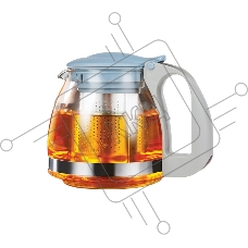 Чайник заварочный LARA LR06-19 <Blue> <700мл> силикатное стекло, стальной фильтр, подъем крышки