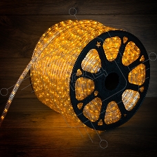 Дюралайт LED, постоянное свечение (2W) - желтый Эконом 24 LED/м , бухта 100м