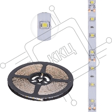 Лента светодиодная 12В, SMD2835, 4,8Вт/м, 60 LED/м, 2700К, 8мм, 20м, для БП с клеммами, IP20 LAMPER