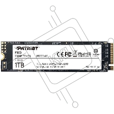 Накопитель SSD Patriot P300, 1000GB, PCIe 3.0 x4, M.2 2280, NVMe, R/W 2100/1650