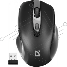 Мышь беспроводная Defender Prime MB-053 черный, 1600 dpi, радиоканал, USB, кнопки - 6