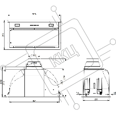 Встраиваемая вытяжка FALMEC BUILT-IN BURANO 50 INOX, серия Design, 52 см, электронное/кнопочное управление, светодиодное освещение, периметральное всасывание, 3 скорости, отвод/циркуляция, таймер, максимальная производительность 1040 м3/ч, угольный фильтр