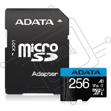 Флеш карта microSD 256GB ADATA microSDHC Class 10 UHS-I A1 100/25 MB/s (SD адаптер)