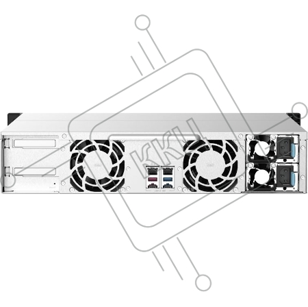 Сетевое хранилище без дисков SMB QNAP TS-1273AU-RP-8G NAS 12 HDD trays, 2x 2.5 GbE, rackmount, 2 PSU. 4-core AMD V1500B  2,2 GHz , RAM 8 GB (8 GB UDIMM DDR4 (1 x 8 GB) up to 32 GB (2 x 16 GB)). W/o rail kit RAIL-B02