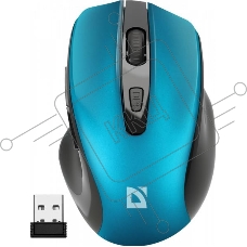Мышь беспроводная Defender Prime MB-053 бирюзовый, 1600 dpi, радиоканал, USB, кнопки - 6