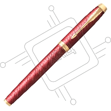 Ручка перьевая Parker IM Premium F318 (CW2143650) Red GT F сталь нержавеющая подар.кор.