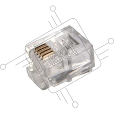 Разъем телефонный RJ-14 6P4C (уп.100шт) Rexant 05-1012