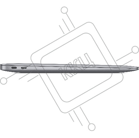 Ноутбук MacBook Air, 13-inch A2337: Apple M1 chip with 8-core CPU and 7-core GPU, 8GB, 256GB - Space Grey.