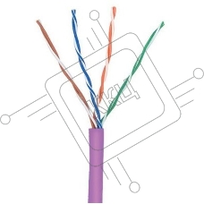 Кабель информационный Lanmaster TWT-5EUTP-NGLS кат.5е U/UTP не экранированный 4X2X24AWG PVC внутренний 305м фиолетовый