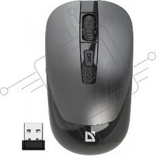 Мышь беспроводная Defender Wave MM-995 серебристый, 1600 dpi, радиоканал, USB, кнопки - 4