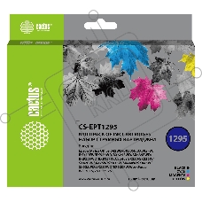 Картридж струйный Cactus CS-EPT1295 черный/голубой/желтый/пурпурный (45 мл) для Epson Stylus Office B42/BX305/BX305F/BX320/BX525/BX625/SX420/SX425/SX525/SX620