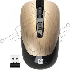 Мышь беспроводная Defender Wave MM-995 золотистый, 1600 dpi, радиоканал, USB, кнопки - 4