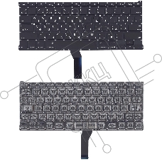 Клавиатура для ноутбука MacBook A1369 2011+ черная с подсветкой, плоский ENTER