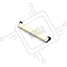 Разъем FPC  Half Coverage Bottom Contact 1.0K-BX-24PWB 24 pin высота 2мм шаг 1мм