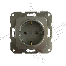 Розетка Kranz DEA 1-ая с/з с/у 16А мех. Серебряный металлик KR-78-0271