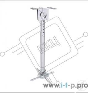 Крепеж Wize WPC-S серебро {Универсальное комплект для проектора, длина штанги 61-96 см, наклон +/- 15°, поворот +/- 15°, до 12 кг, 260х260}