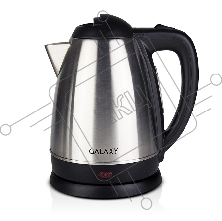 Чайник электрический GALAXY GL 0304, серый, металл, 2000 Вт, 1,8 л, съемный фильтр, шкала уровня воды