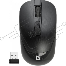 Мышь беспроводная Defender Wave MM-995 черный, 1600 dpi, радиоканал, USB, кнопки - 4