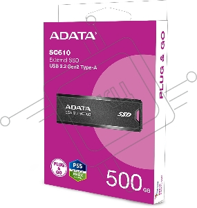 Внешний накопитель SSD ADATA 500Gb SC610 USB Type-A (550/500 Mb/s) metal case black (SC610-500G-CBK/RD)