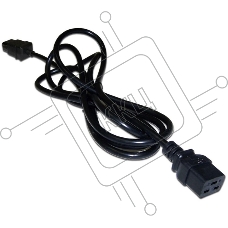 Шнур питания Lanmaster C19-C14, 3х0.75, 220В, 10А, черный, 0.5 метра