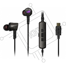 Игровые наушники чёрные ASUS ROG Cetra II (вкладыши, USB-C, RGB подсветка, ПУ, чехол, 90YH02S0-B2UA00)