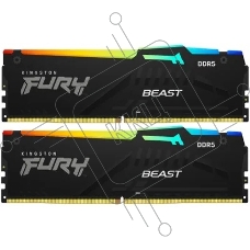 Оперативная память Kingston Fury Beast, DDR5, 16GB (2x8GB), 5200MHz, CL36, радиатор, чёрный