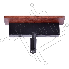 Настенный светодиодный светильник Ambrella light FW291 BK/DW черный/темное дерево LED 4200K+3000K 6W+1W 265*110*130