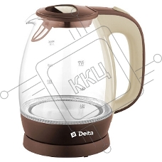 Чайник электрический Delta DL-1203 коричневый с беж