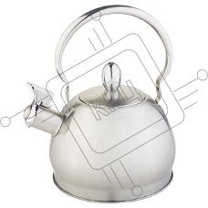 Чайник для плиты WEBBER ВЕ-0560 нерж со свистком 2,0 л, индукц, складная ручка (12)