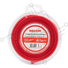 Трубка термоусаживаемая 4,0/2,0 мм красная, ролик 2,44 м REXANT