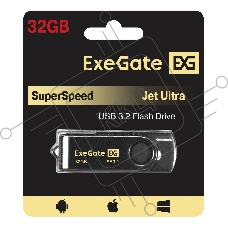 Exegate EX302049RUS USB-флеш накопитель ExeGate Jet Ultra 32GB черный (USB3.0/=USB3.1 Gen1/=USB3.2 Gen1 5Gbps, пластик/металл)