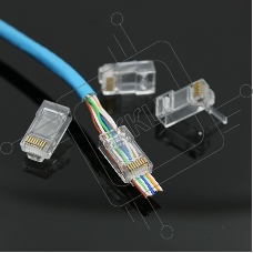 Коннектор RJ-45 (8P8C) LC-PTU-01/10 вилка универсальная. кат.5e. со сквозным отверстием  (10 шт.)